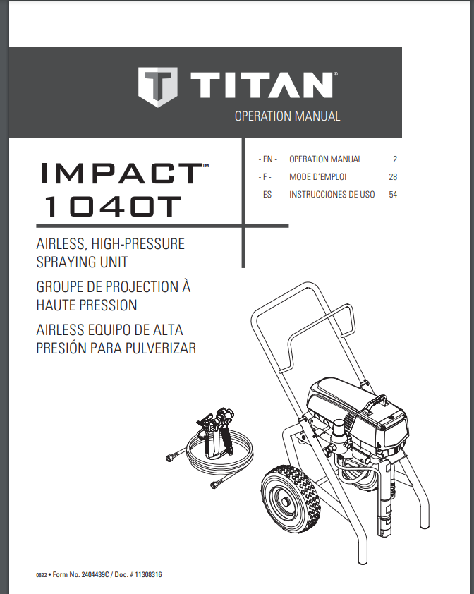 Titan Impact 1040T Operation Manual