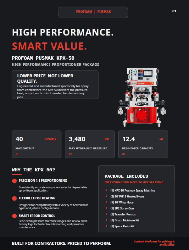 Profoam Pusmak KPX-50 High Performance Package Brochure