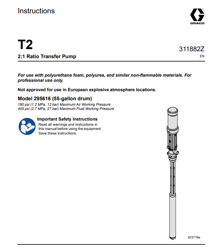 Graco T2 Transfer Pump Manual