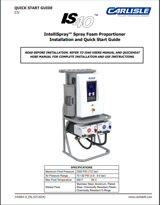 Carlisle IS40 Proportioner Intro Guide