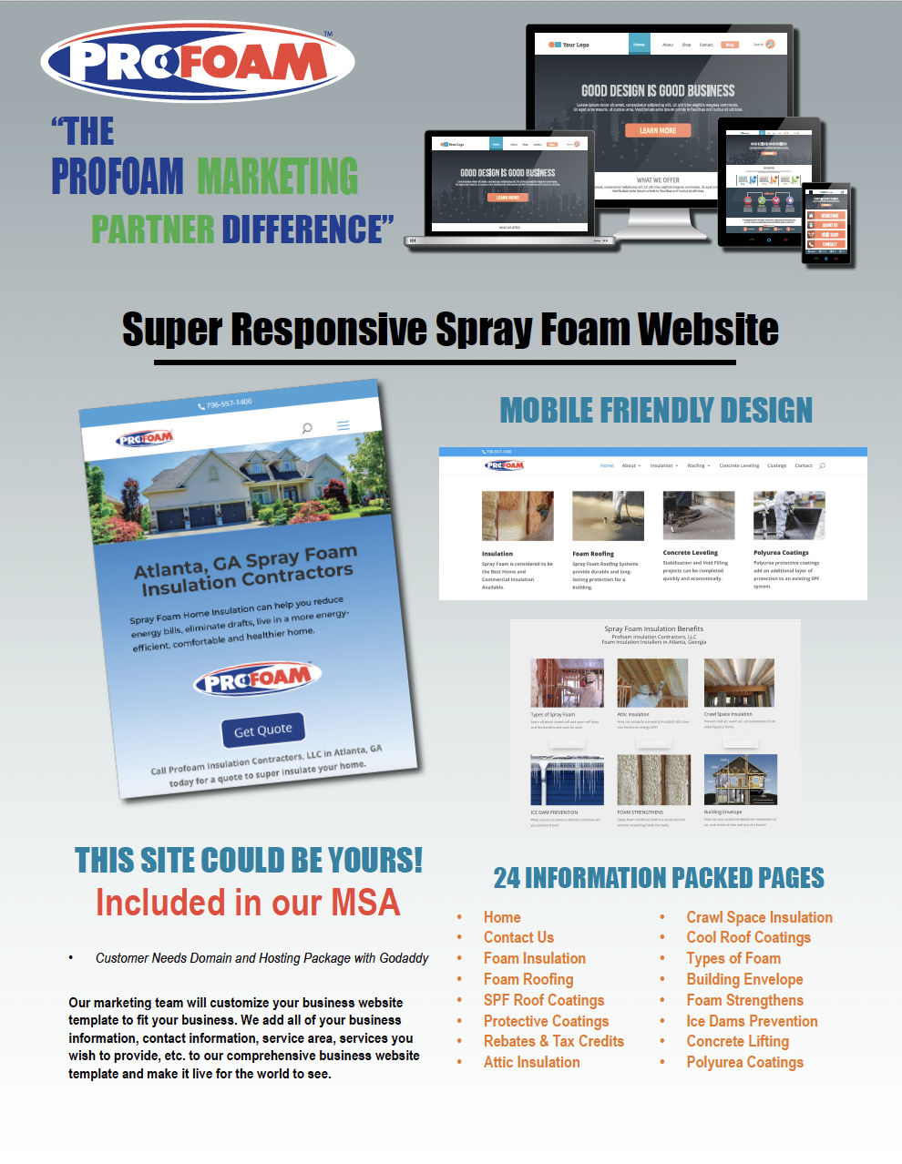 Profoam Customers Spray Foam Website