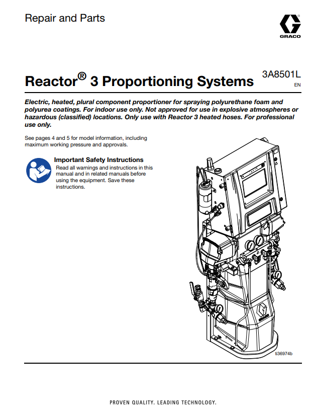Graco Reactor 3 Proportioning Systems Operations Manual