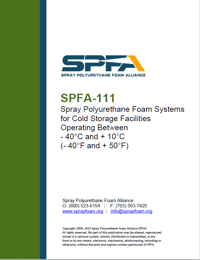 SPFA-111 Spray Polyurethane Foam Systems for Cold Storage Facilities