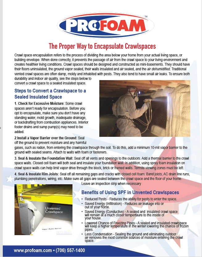 Profoam The Proper Way to Encapsulate Crawlspaces