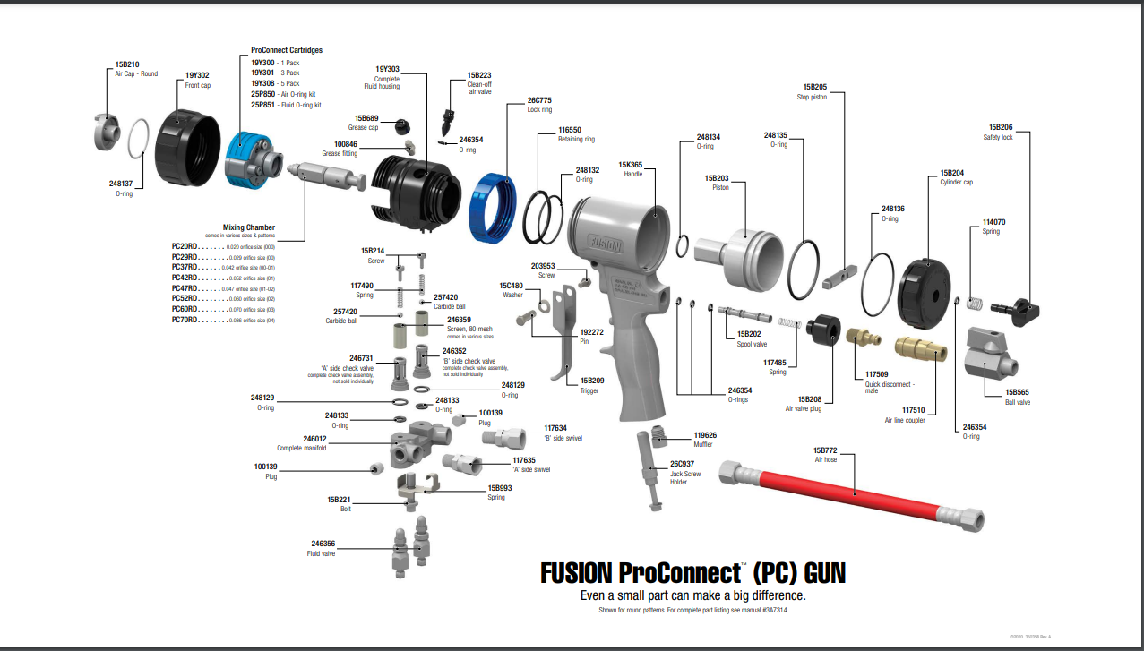 Graco Fusion ProConnect Gun Exploded Parts Diagram