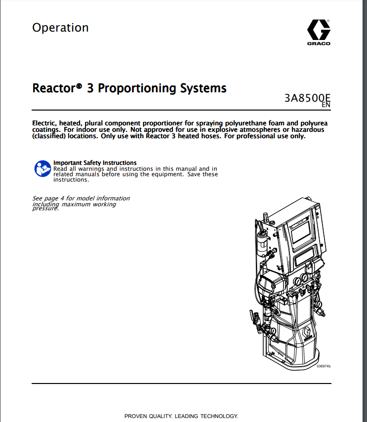 Graco Reactor 3 Proportioning Systems Operations Manual