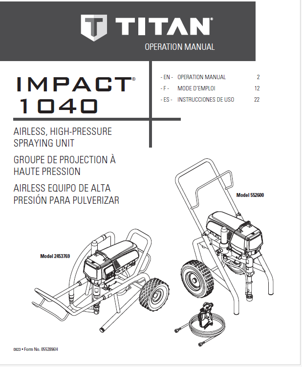 Titan Impact 1040 Operation Manual