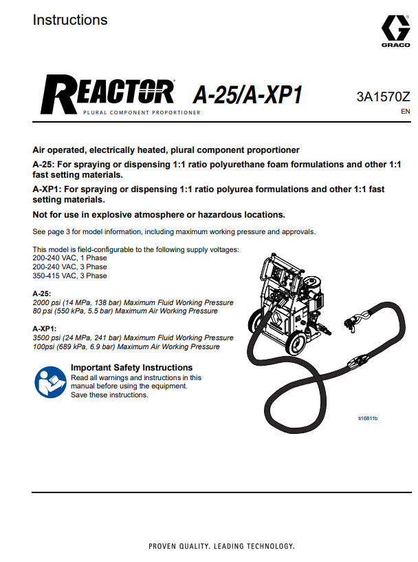 Graco A-25/A-XP1 Parts and Repair Manual