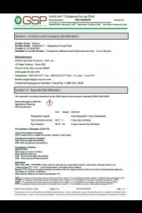 GSP Surf a Lube Storage Fluid Safety Data Sheet (SDS)