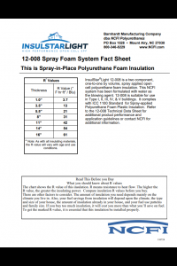 NCFI InsulStarLight 12-008 Fact Sheet