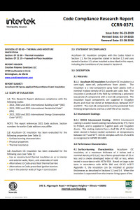 Accufoam Open Cell Code Compliance Research Report-CCRR-0371