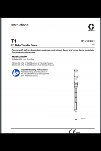 Graco T1 Transfer Pump Manual