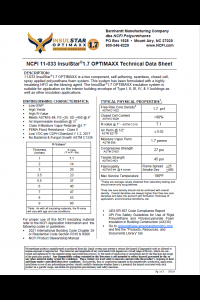 NCFI 11-033-InsulStar Optimaxx 1.7 Technical Data Sheet (TDS)