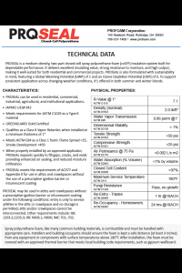 Profoam Proseal CC Technical Data Sheet (TDS)