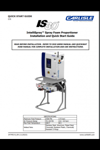 Carlisle IS30 Proportioner Intro Guide