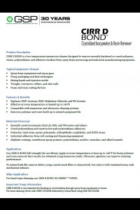 GSP Cirr D Bond Technical Data Sheet (TDS)