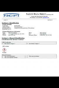 NCFI B-5RH Safety Data Sheet (SDS)