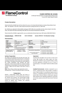 Flame Control 60-60A Thermal Barrier Technical Data Sheet (TDS)