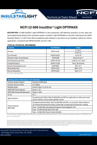 NCFI-12-008-InsulStarLight Technical Data Sheet (TDS)