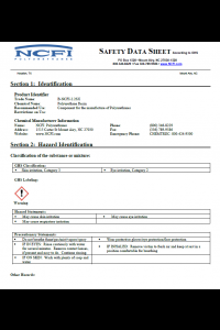 NCFI B-2.2SX Safety Data Sheet (SDS)