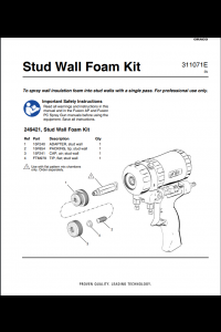 Graco Stud Wall Foam Kit Manual
