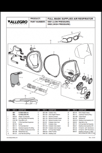 Allegro 9901 & 9902 Full Face Mask Parts Diagram