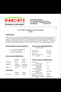 NCFI Trench Break Foam System 24-023 Technical Data Sheet (TDS)