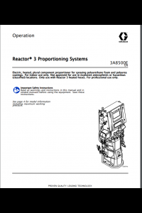 Graco Reactor 3 Proportioning Systems Operations Manual