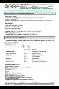 GSP Cirr D Bond Safety Data Sheet (SDS)