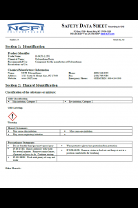 NCFI B-2.2FX Safety Data Sheet (SDS)