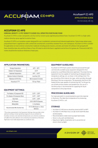 Accufoam Closed Cell HFO Application Guide