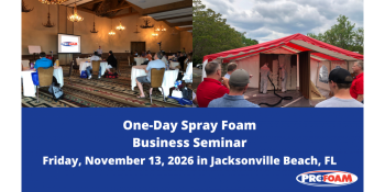 One Day Spray Foam Seminar - Jacksonville Beach, FL-$149 per person -