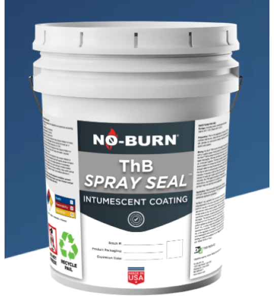No-Burn ThB Spray Seal Intumescent Coating, 5 gallons, Light Gray
