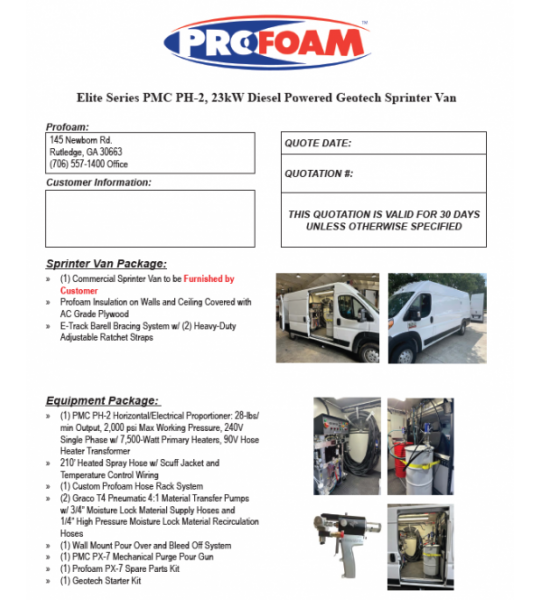 Elite Series PMC PH-2 23kw Diesel Powered Geotech Sprinter Van