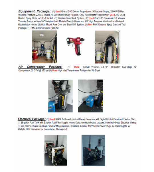 Used 20' Graco E-30, 30kw Diesel Powered Spray Rig