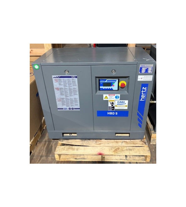 Used Hertz HBD 5 Air Compressor, 230 Volt, 7.5 hp-SN: VD015363