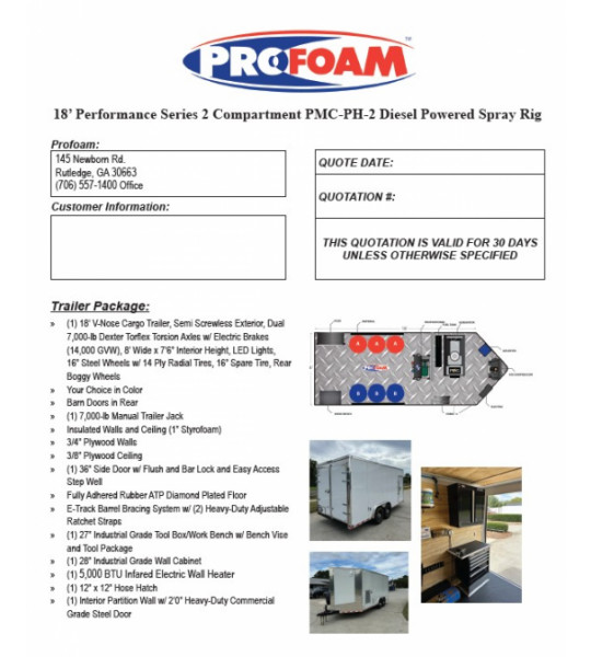 18' Performance Series 2-Compartment PMC PH-2 Diesel Powered Spray Rig