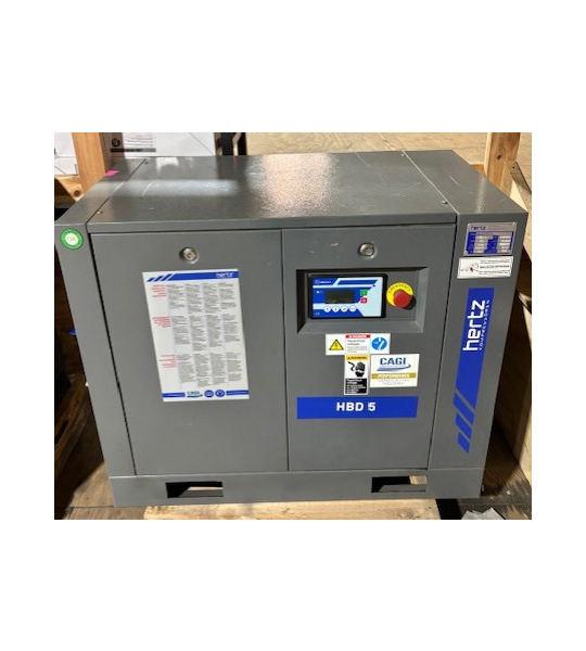 Used Hertz HBD 5 Air Compressor, 230 Volt, 7.5 hp-SN: VD019036